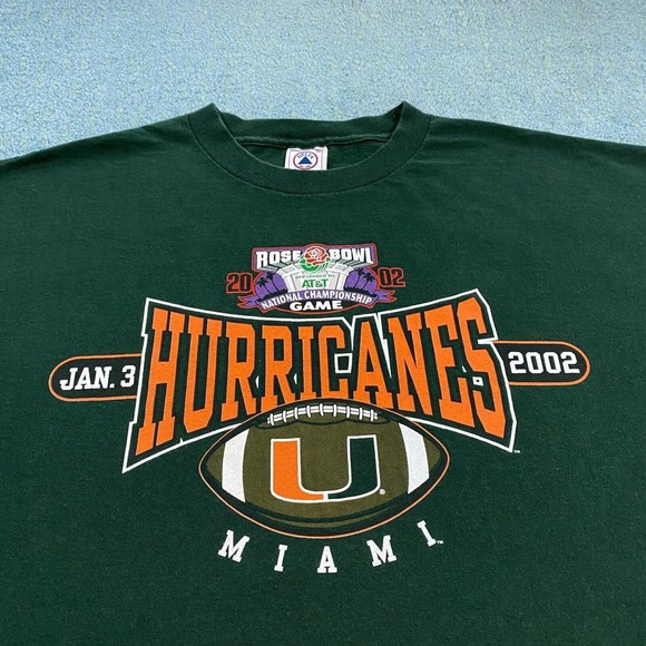 VINTAGE University of Miami Hurricanes 2002 Rose Bowl Shirt XL UM Football AT&T - Picture 5 of 10
